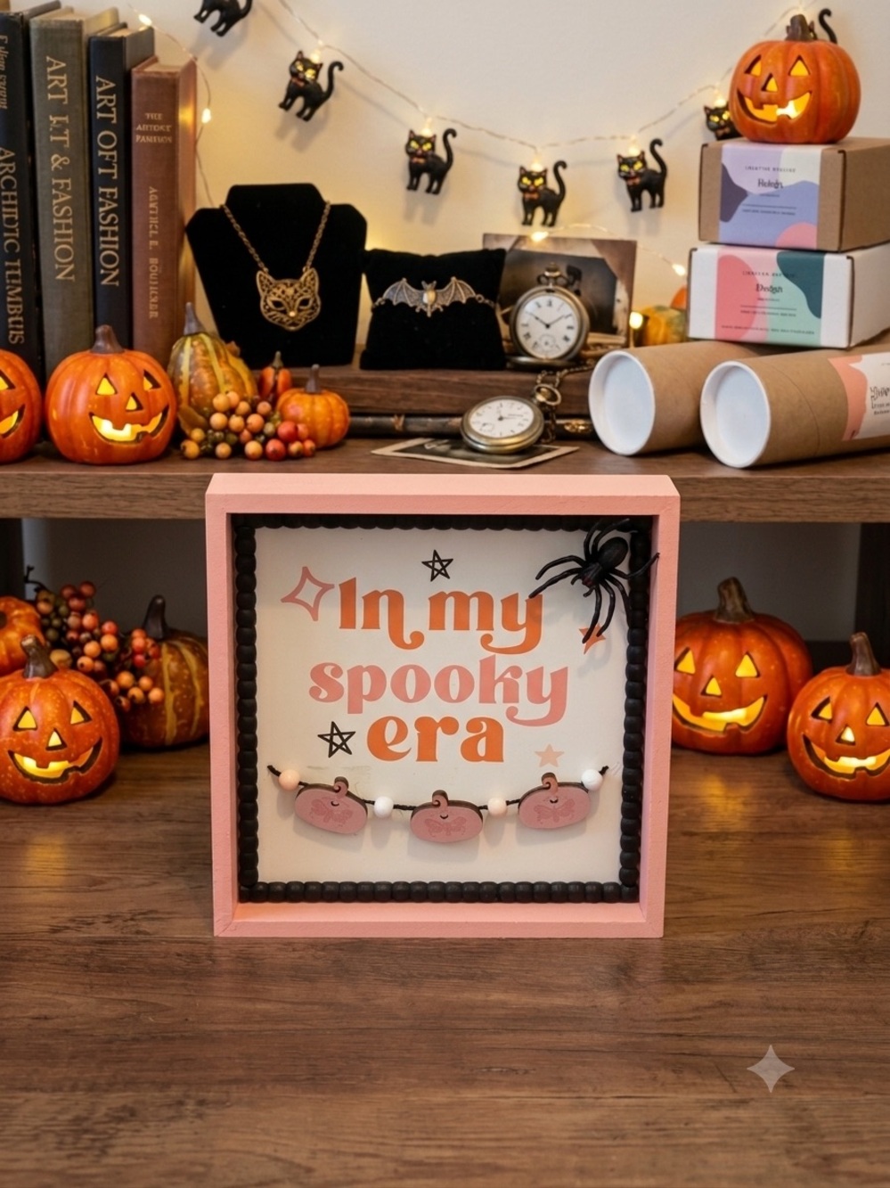 In My Spooky Era Pink Halloween Shadow Box - Decorative Home Party Sign